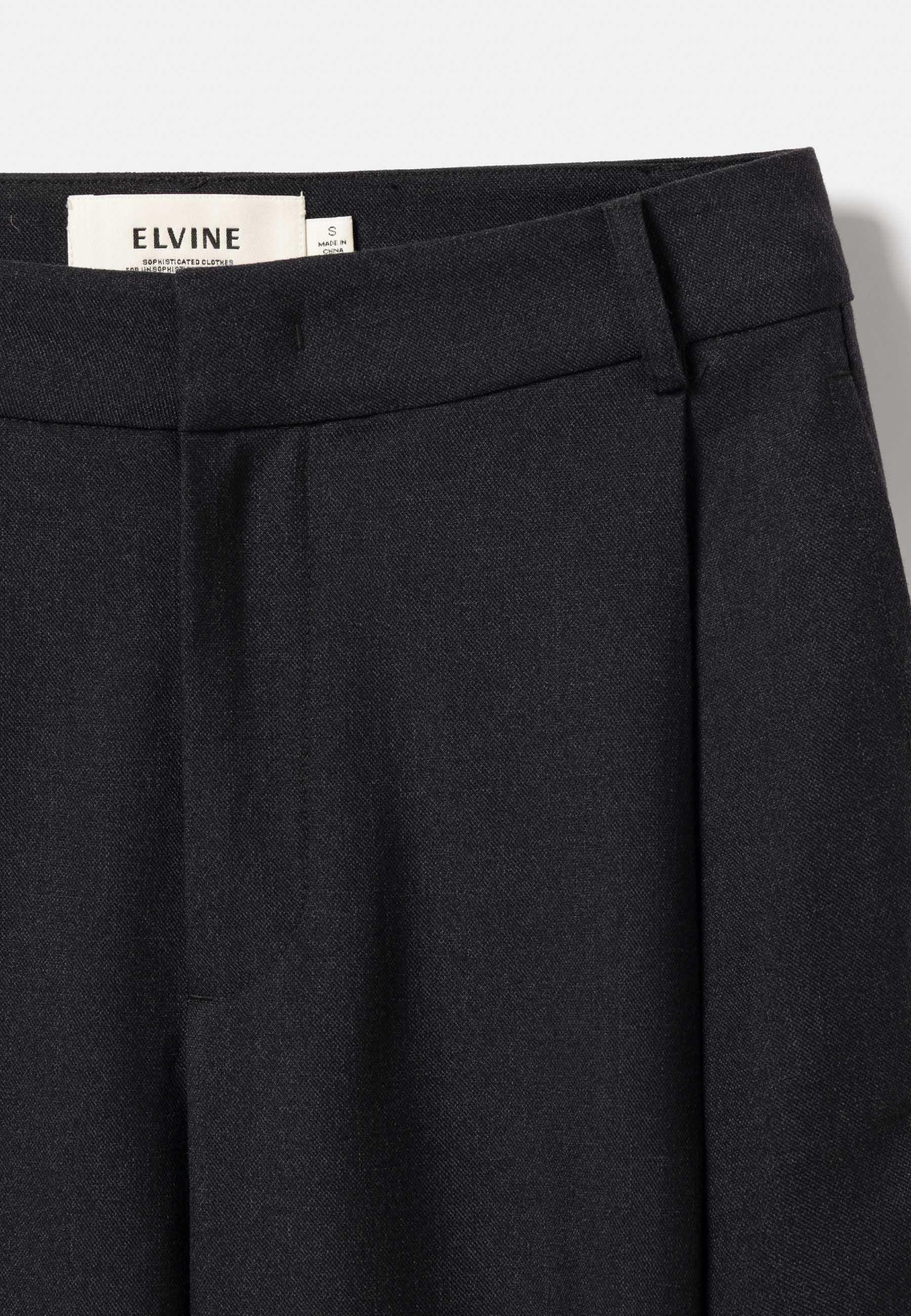 Elvine Admira Pants Black Melange Damen Bundfaltenhose schwarz